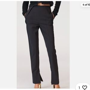 Zara limited edition straight leg pleated black pants